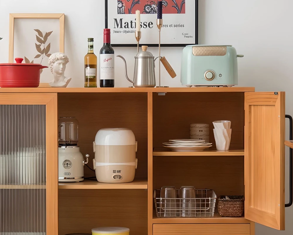 natural wood sideboard